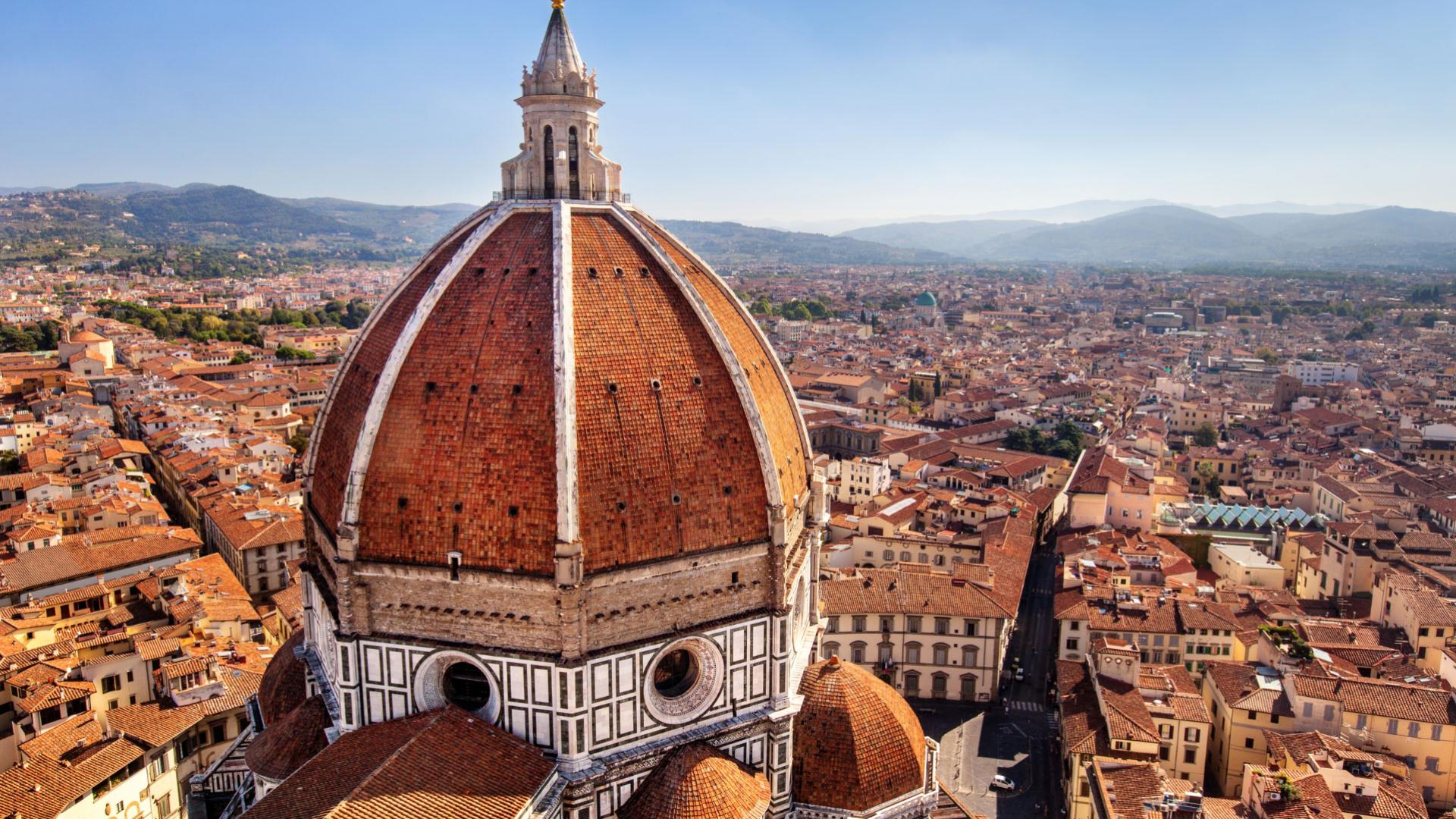 Vue aérienne de la Cathédrale Santa Maria del Fiore, Florence.